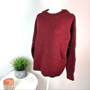 Dsquared2 maroon thick winter crew neck pullover sweater size medium